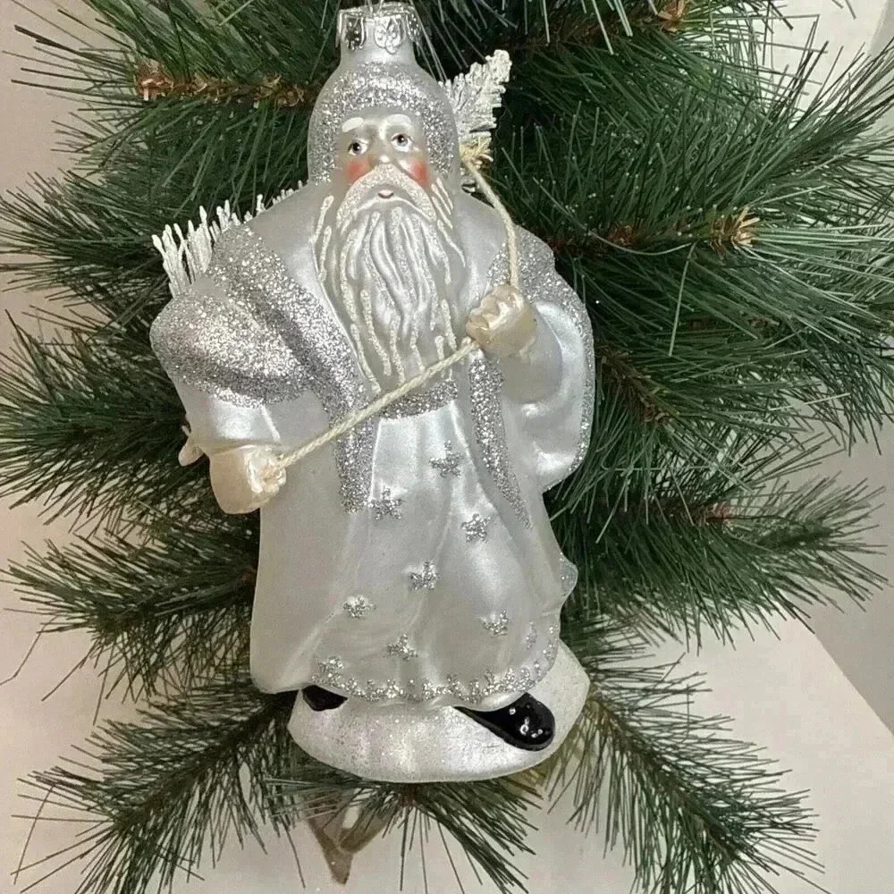 Robert Stanley Silver Tree Santa Christmas‎ Tree Ornament Holiday Decoration